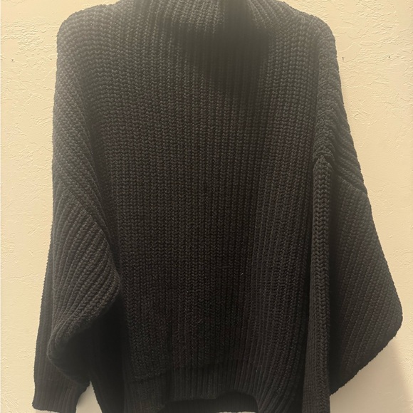 Free People Black swim too deep turtleneck sweater - Picture 7 of 9